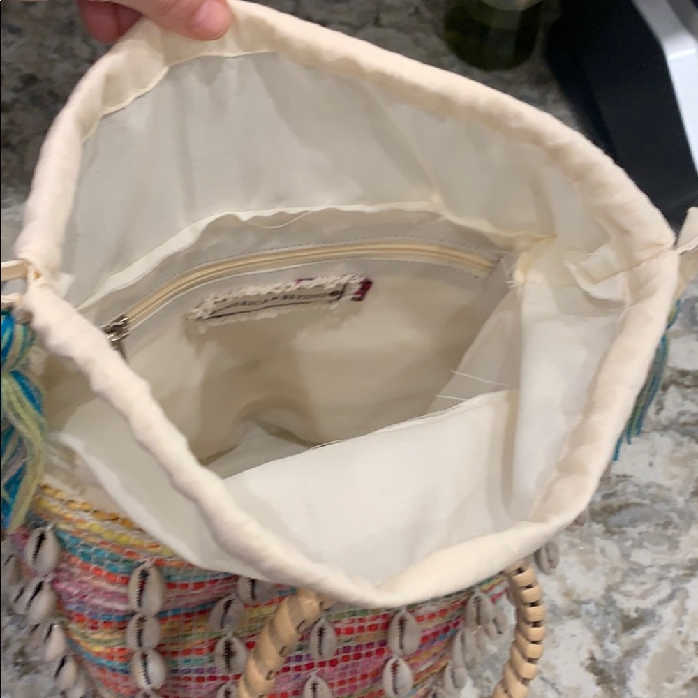 Cowrie Puka Shell Multicolor Mini Bucket Bag - Picture 5 of 8